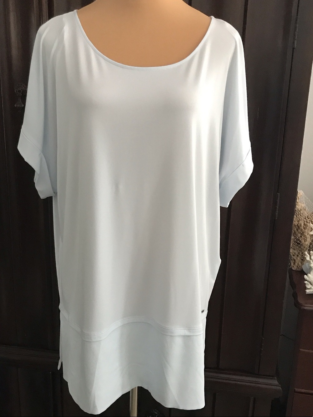 Light Blue Women's Relaxed Short Sleeve Top